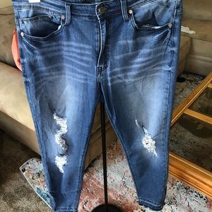 Antique Blu high rise ripped skinny jeans